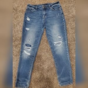 Aeropostale Ripped Blue Skinny Jeans